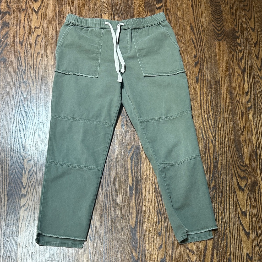 Zara Olive Cargo Pants with Drawstring